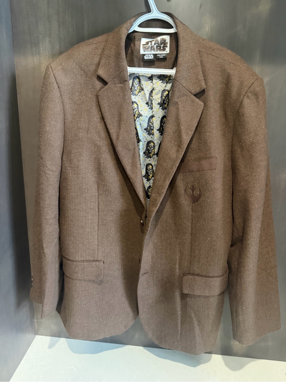 Star Wars Brown Men's Blazer with Rebel Alliance Detail
